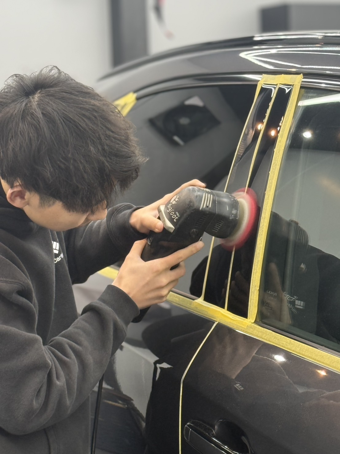研磨施工の様子